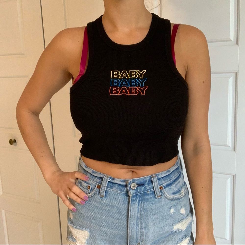Baby slogan Racerback tank